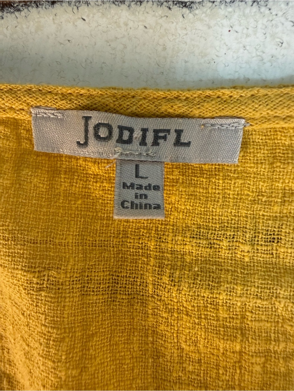 Jodifl Mustard Yellow Embroidered Boho Ruffle Tunic Top – Size Large - Picture 13 of 13